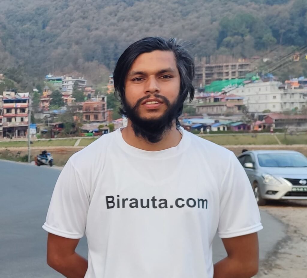 Sunil Dhakal wearing a Birauta.com T-Shirt.